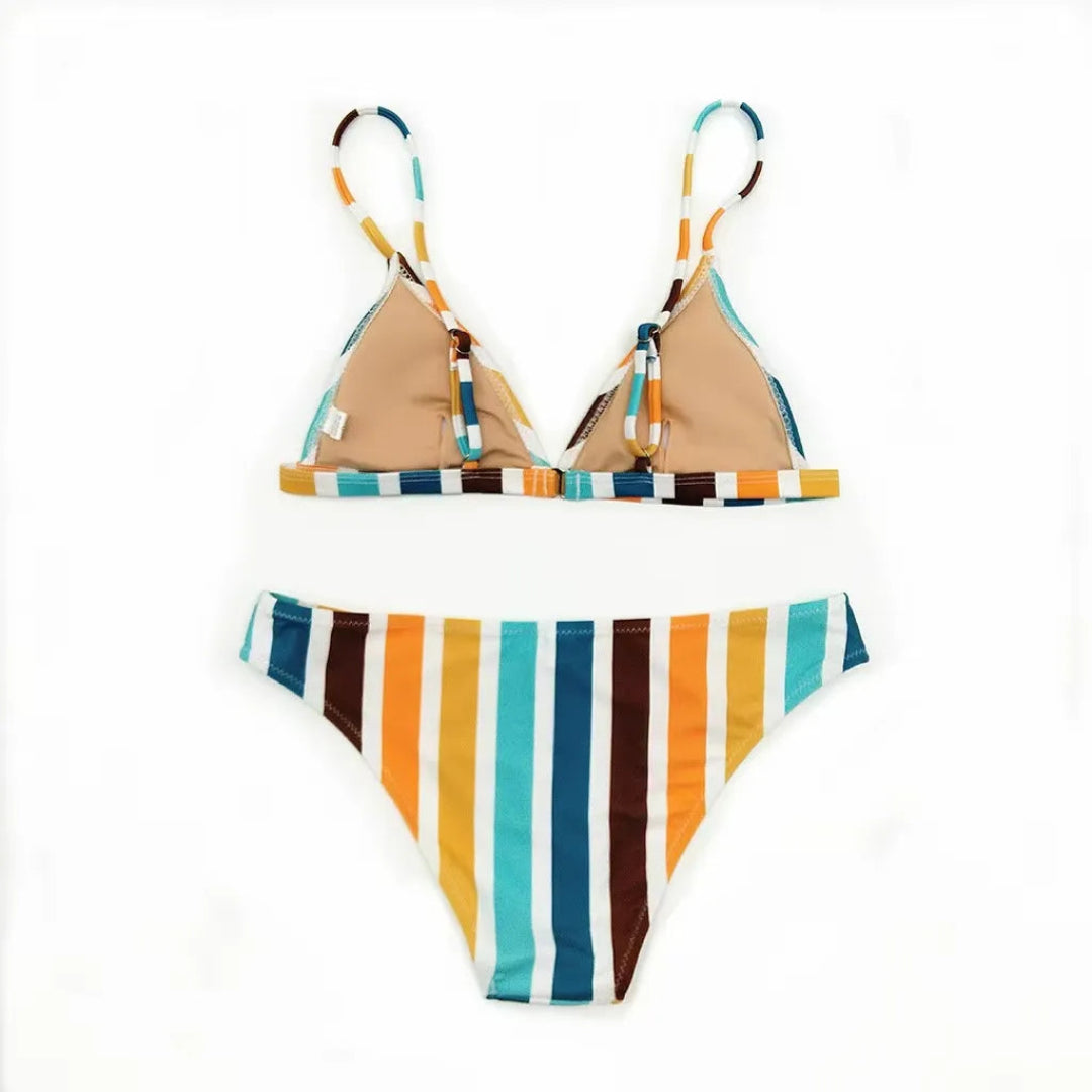 Capri Stripe Triangle Bikini Set