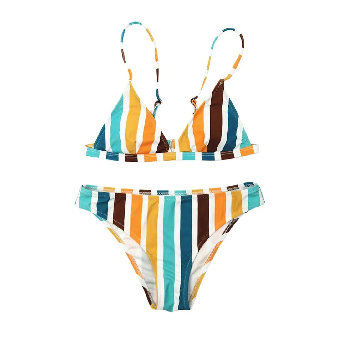 Capri Stripe Triangle Bikini Set