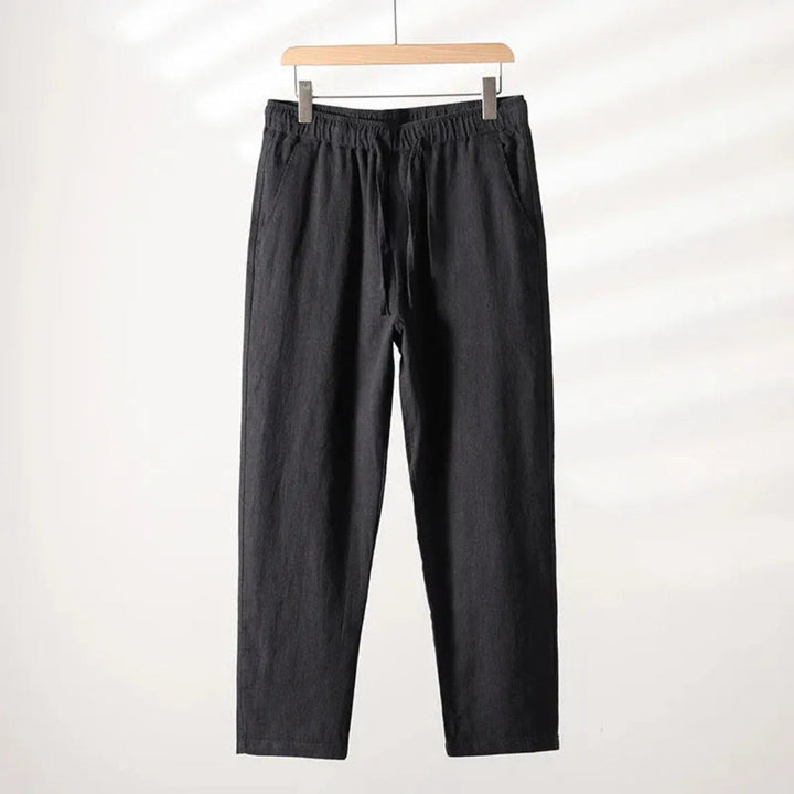 Caspian Elastic Waist Linen Lounge Trousers Artisio