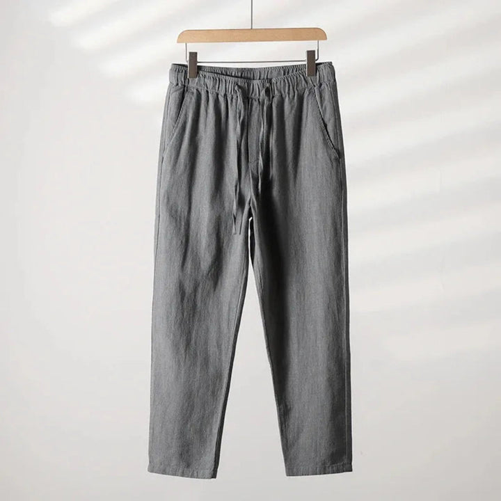 Caspian Elastic Waist Linen Lounge Trousers Artisio