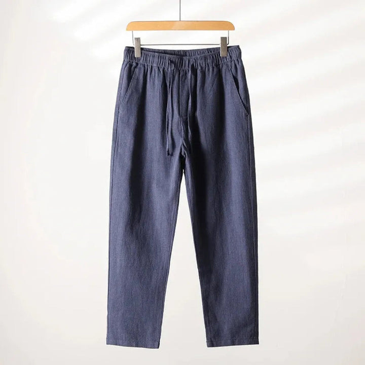 Caspian Elastic Waist Linen Lounge Trousers Artisio