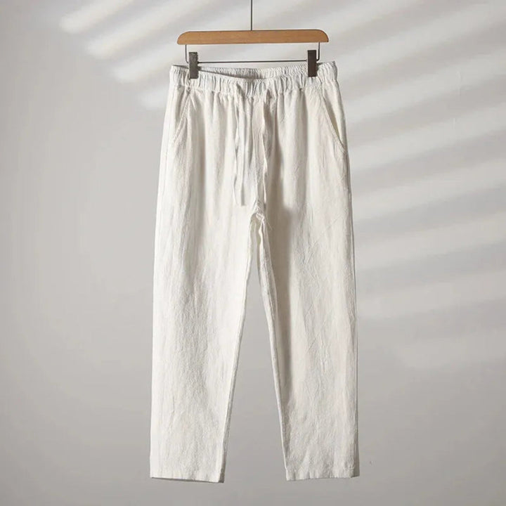 Caspian Elastic Waist Linen Lounge Trousers Artisio