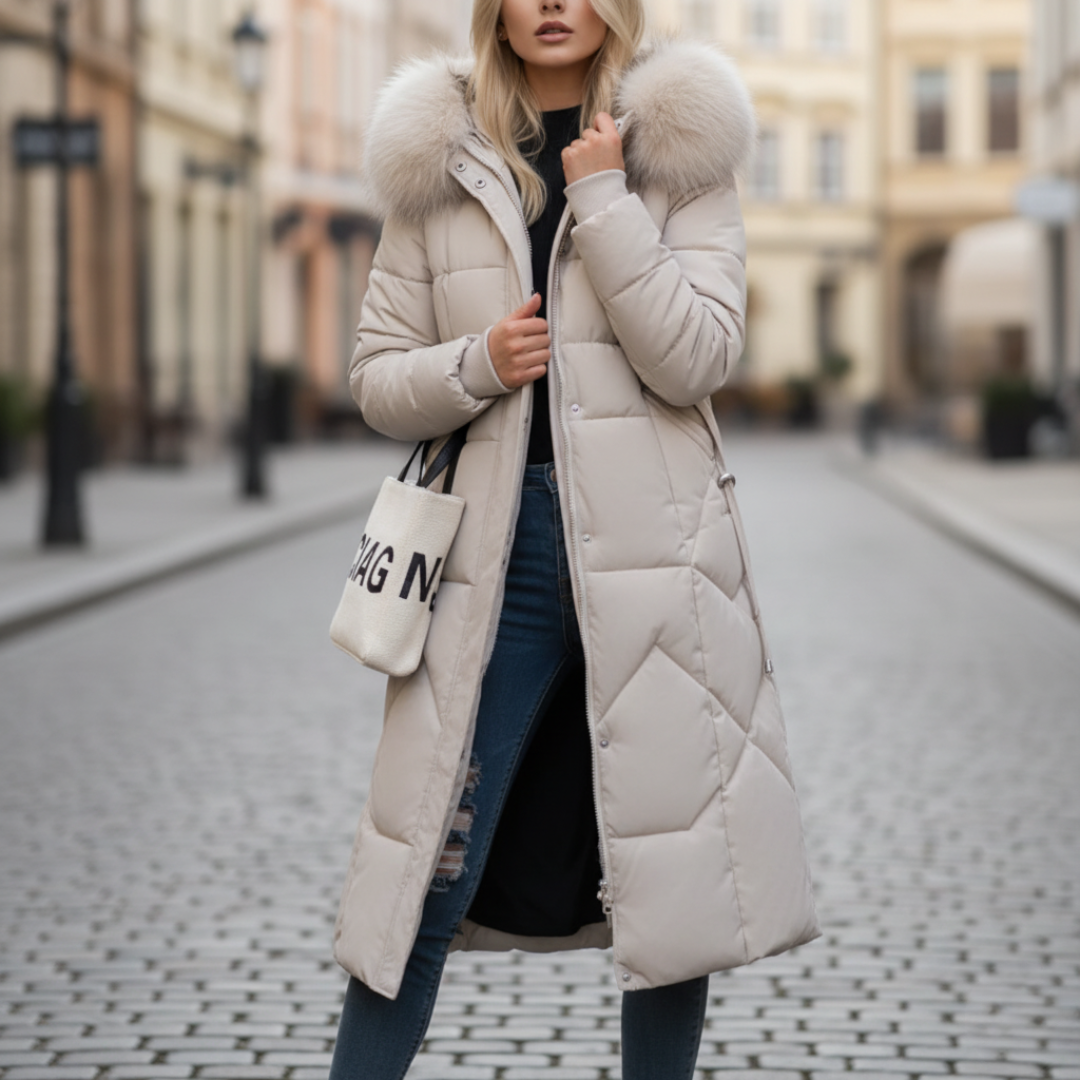 Cassidy Quilted Fur Hoodie Jacket
