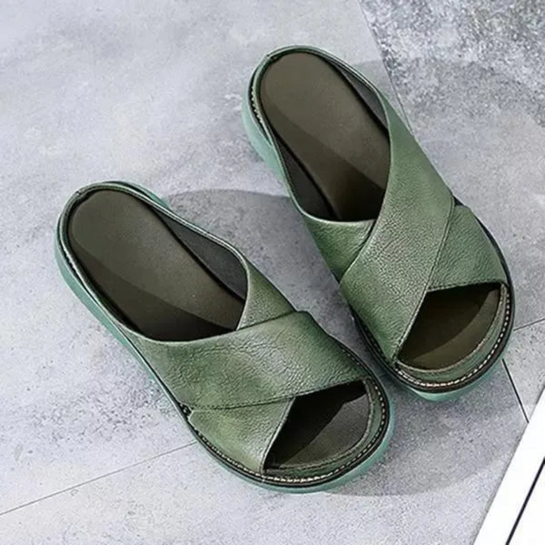 Charlie Cross-Strap Platform Sandals