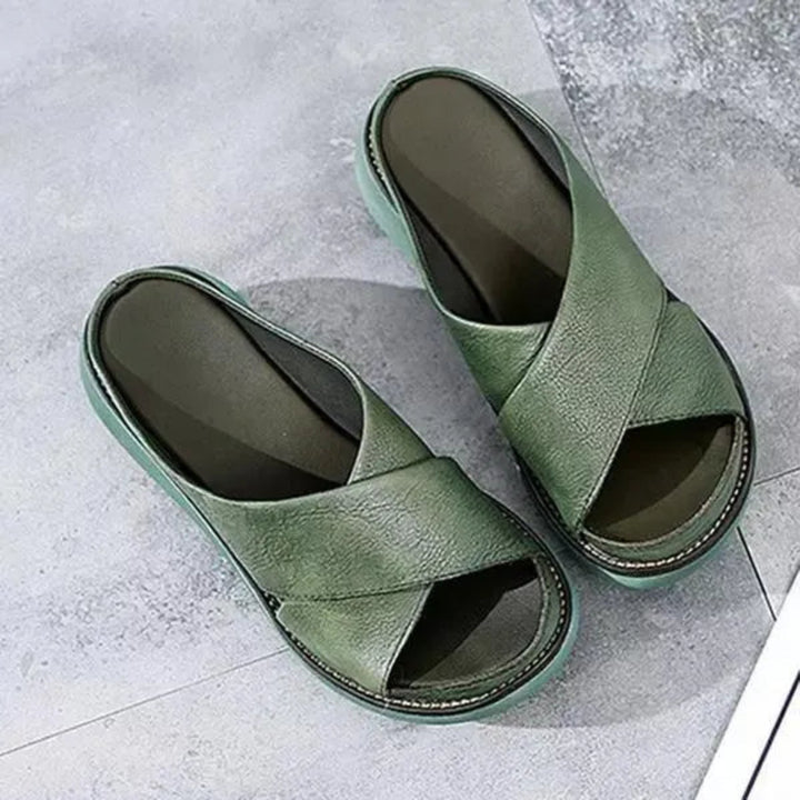 Charlie Cross-Strap Platform Sandals