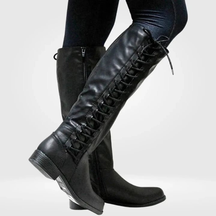Claire Lace-Up Knee High Boots Artisio
