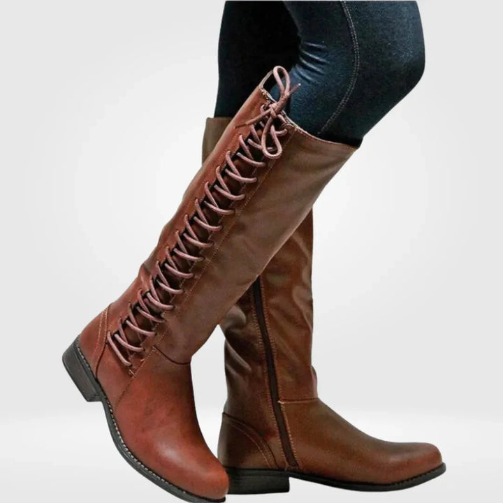 Claire Lace-Up Knee High Boots Artisio