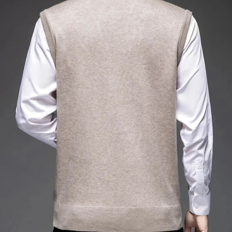 Classic Argyle Knit Wool Vest Artisio