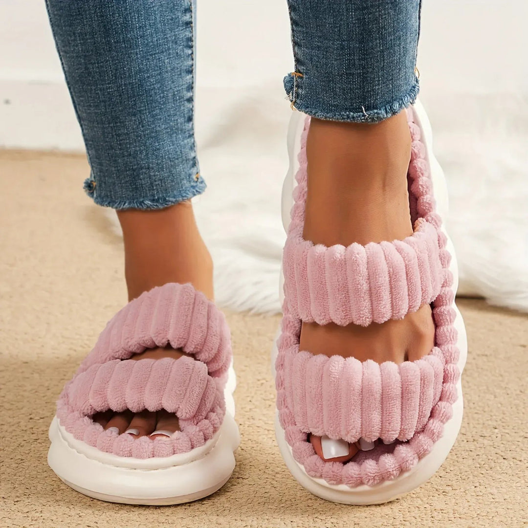 Cloud Double Strap Corduroy Indoor Slides Artisio