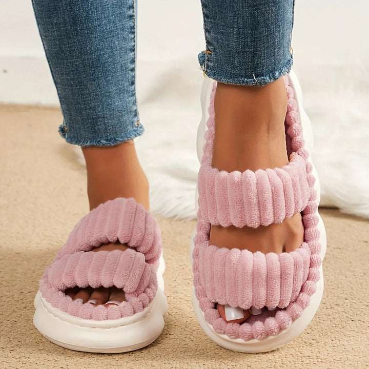 Cloud Double Strap Corduroy Indoor Slides Artisio
