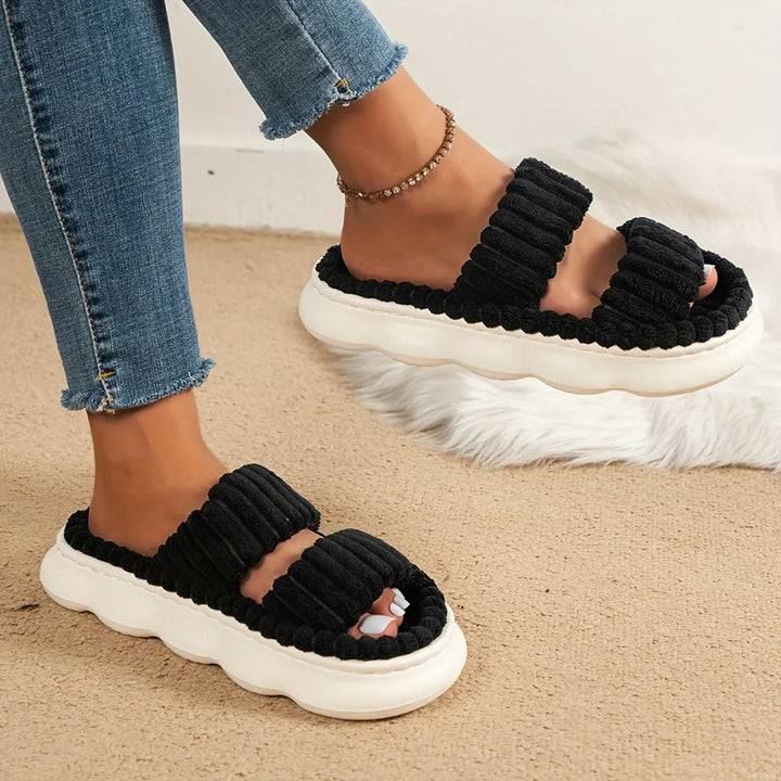 Cloud Double Strap Corduroy Indoor Slides Artisio