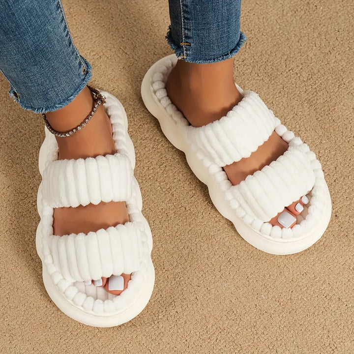 Cloud Double Strap Corduroy Indoor Slides Artisio