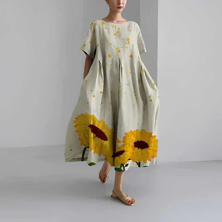 Dahlia Boho Floral Flowy Maxi Dress