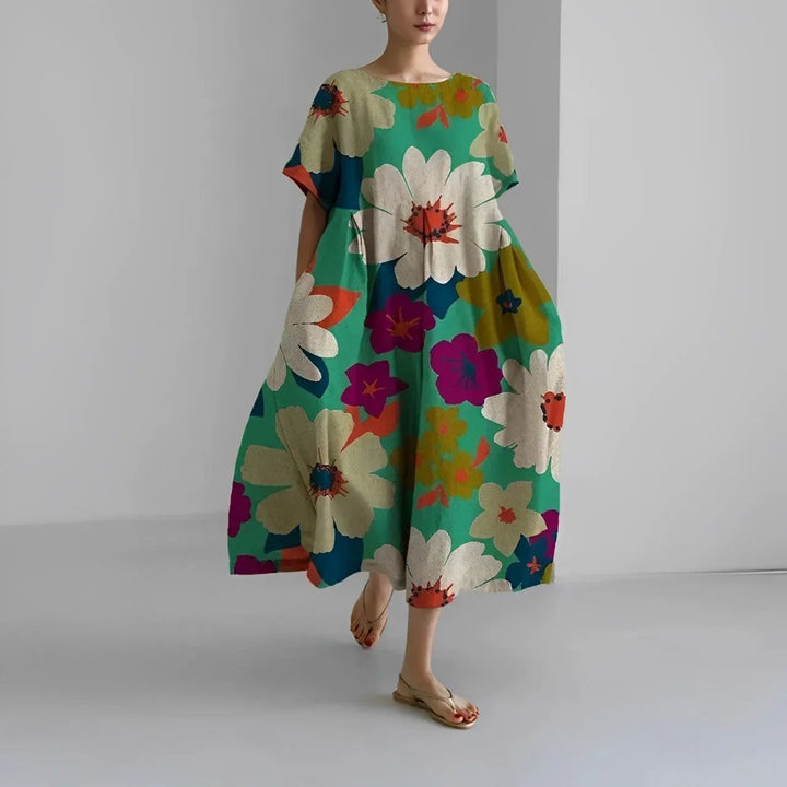 Dahlia Boho Floral Flowy Maxi Dress