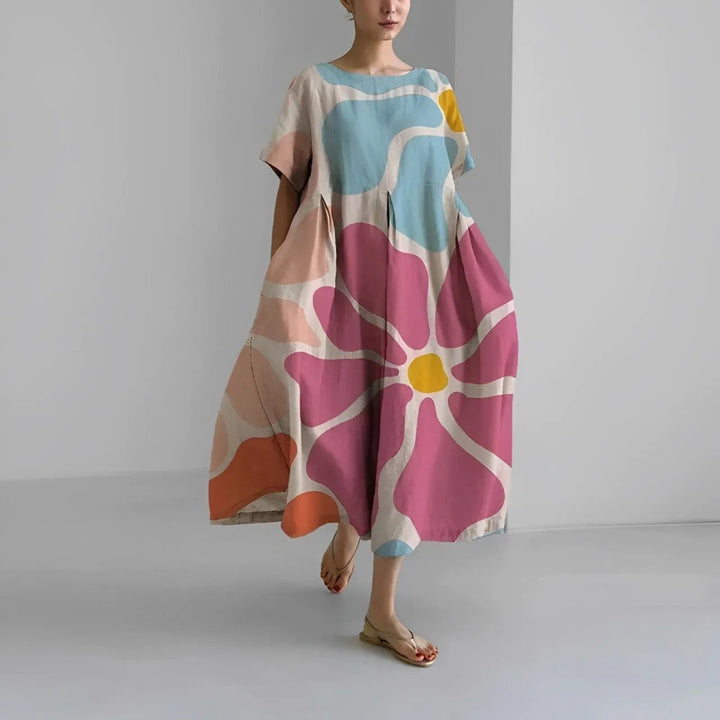 Dahlia Boho Floral Flowy Maxi Dress
