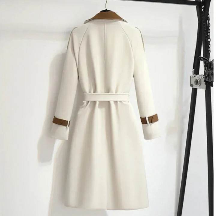 Dani Two-Tone Belted Double Trench Coat Artisio