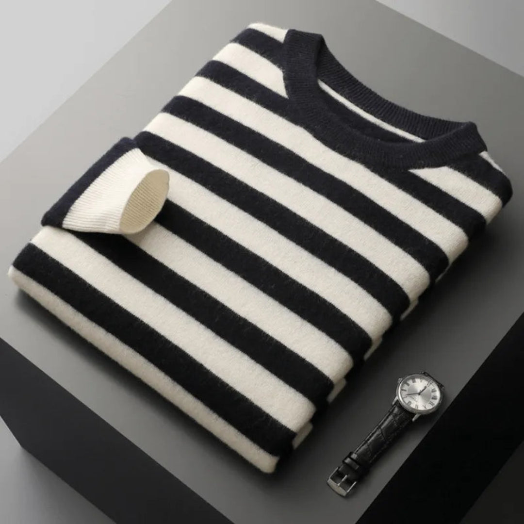 Dariel Crewneck Wool Stripe Sweater Artisio