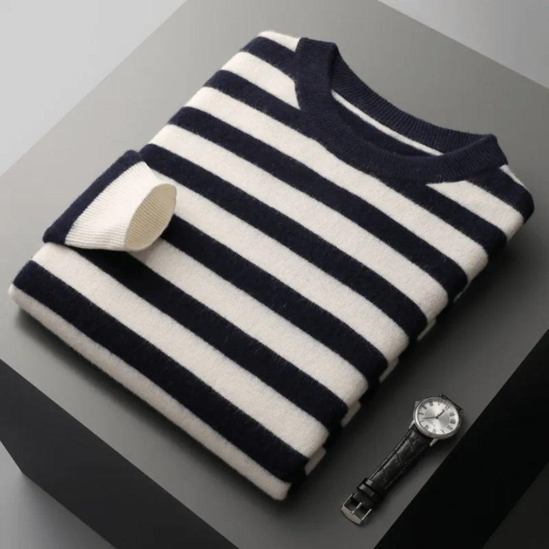 Dariel Crewneck Wool Stripe Sweater Artisio