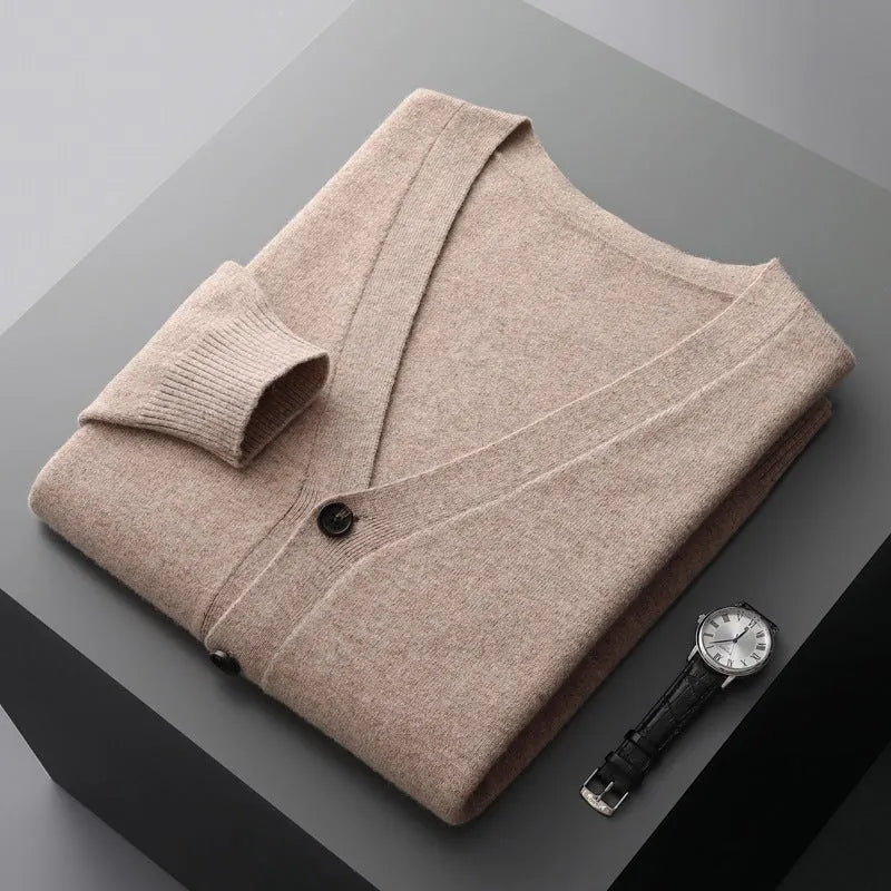 David Classic V-Neck Wool Cardigan Rondale