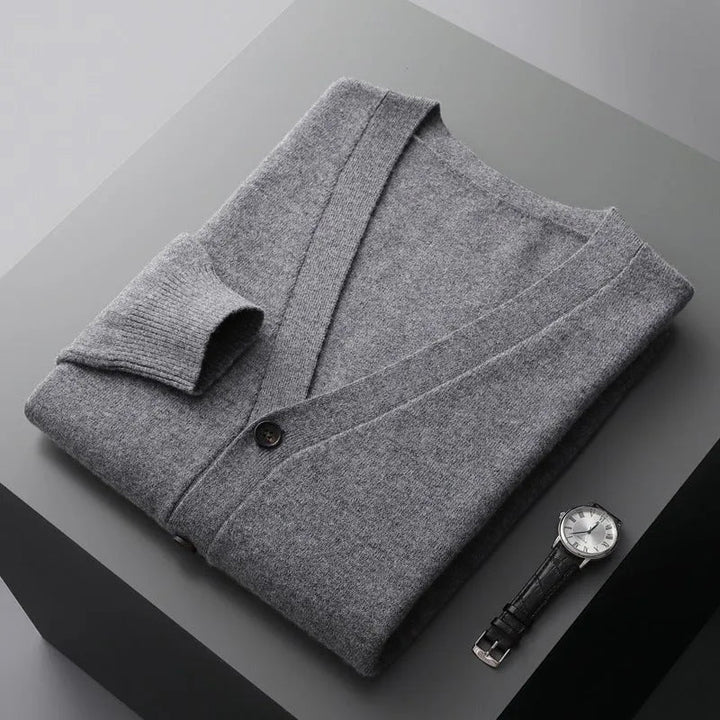 David Classic V-Neck Wool Cardigan Rondale