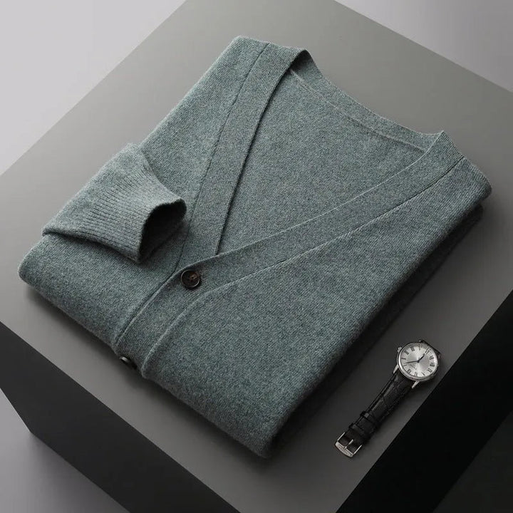David Classic V-Neck Wool Cardigan Rondale
