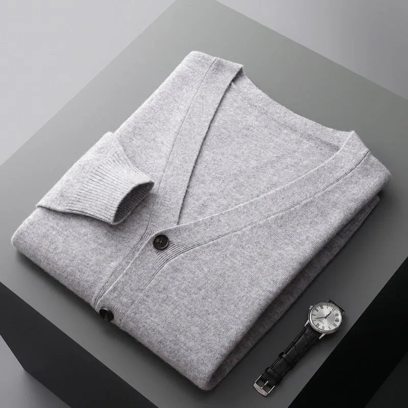 David Classic V-Neck Wool Cardigan Rondale