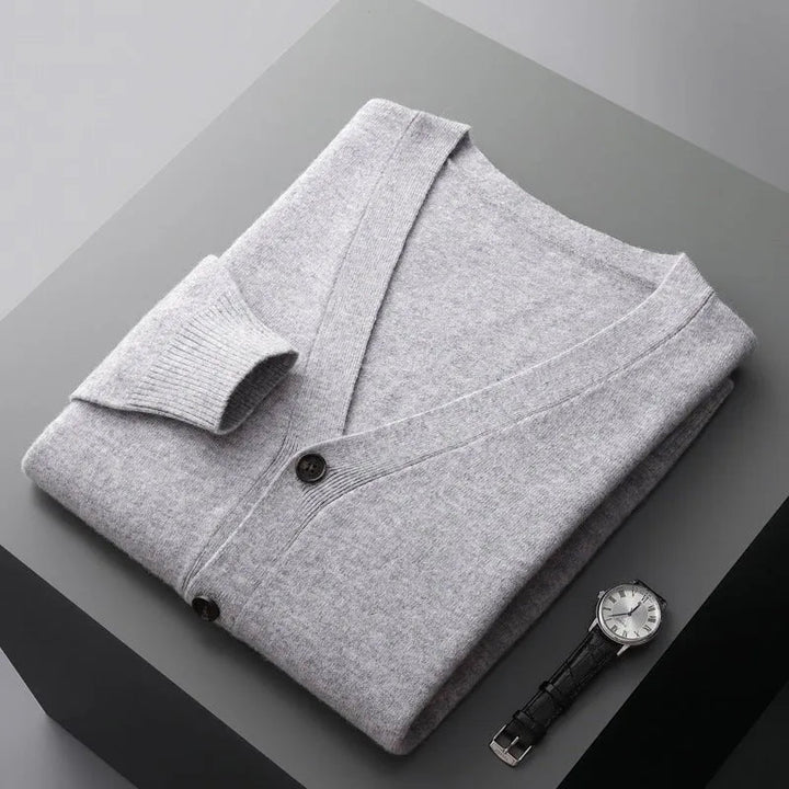 David Classic V-Neck Wool Cardigan Rondale