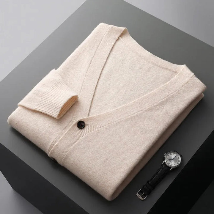 David Classic V-Neck Wool Cardigan Rondale