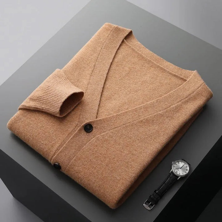 David Classic V-Neck Wool Cardigan Rondale