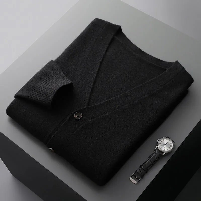 David Classic V-Neck Wool Cardigan Rondale