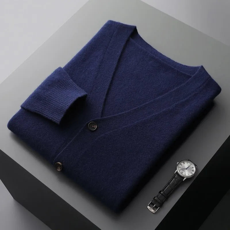 David Classic V-Neck Wool Cardigan Rondale