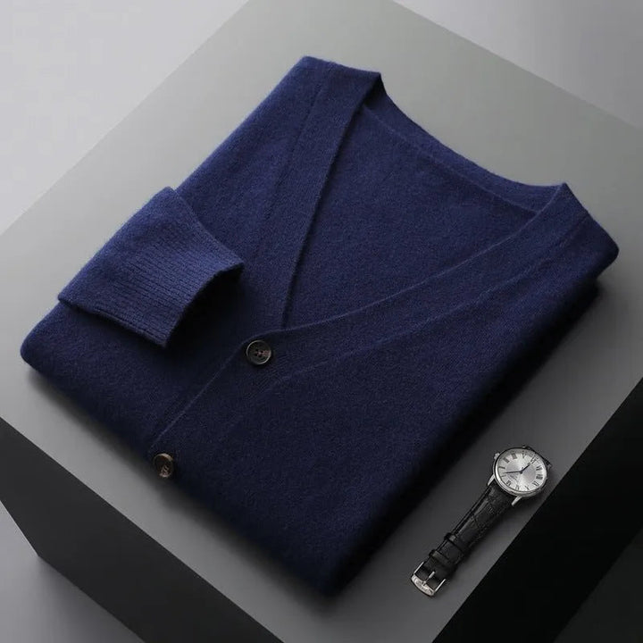 David Classic V-Neck Wool Cardigan Rondale