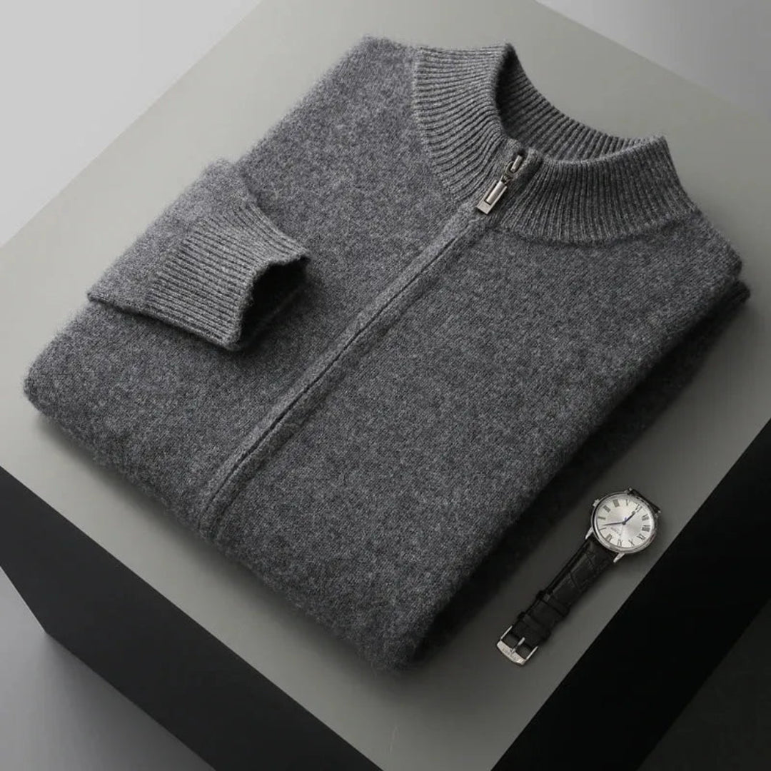David Wool Zip Cardigan Artisio