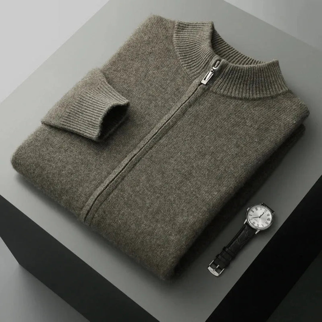 David Wool Zip Cardigan Artisio