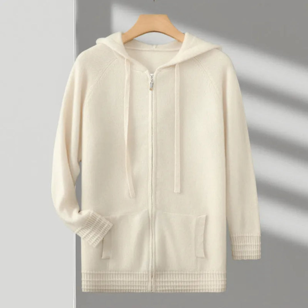 Declan Hooded Zipper Cashmere Hoodie