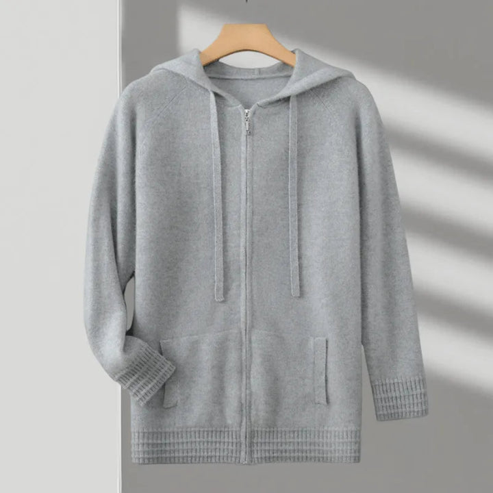 Declan Hooded Zipper Cashmere Hoodie