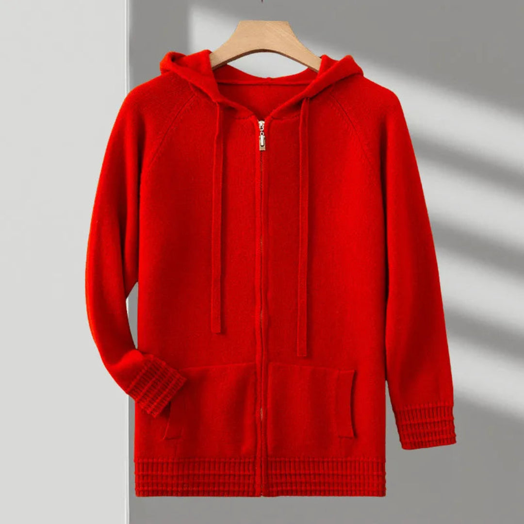Declan Hooded Zipper Cashmere Hoodie