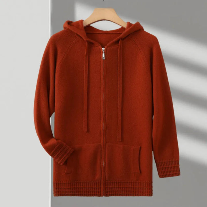 Declan Hooded Zipper Cashmere Hoodie