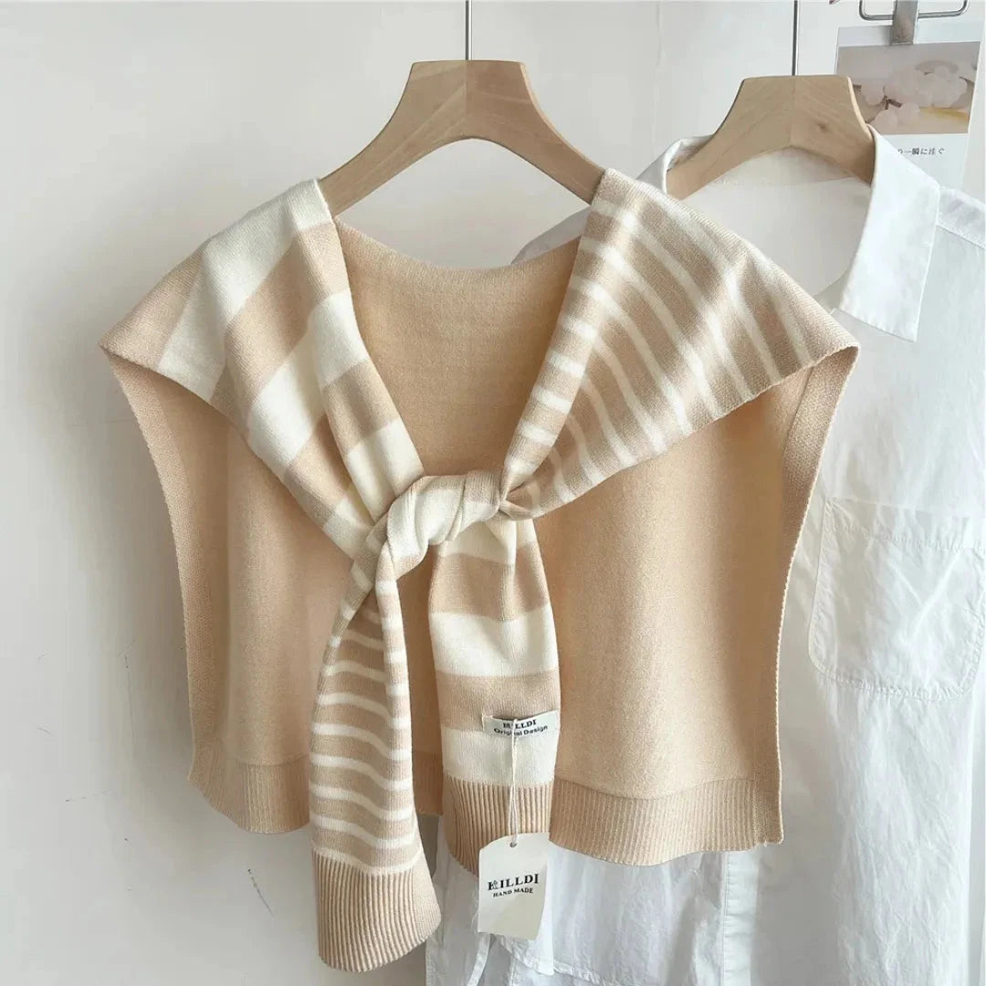 Demi Striped Knitted Shawl Artisio