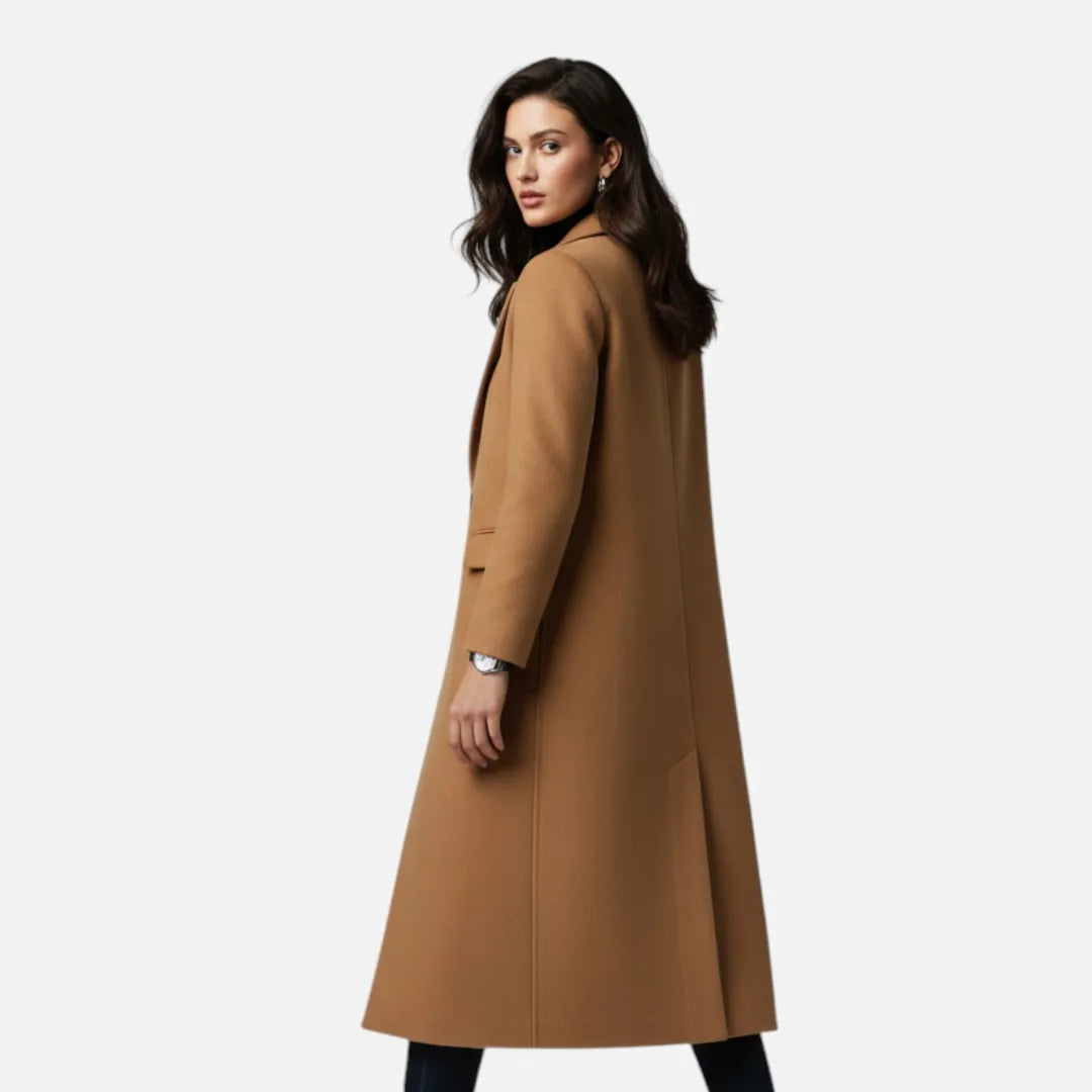 Women’s Long Wool-Blend Lapel Overcoat Artisio