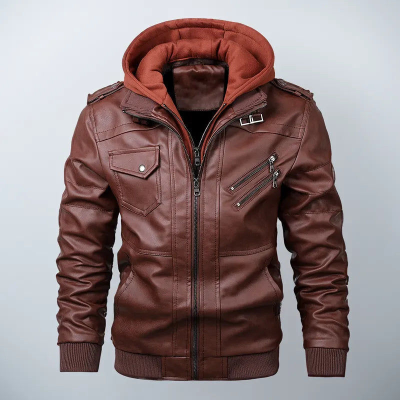 Duke Hooded Leather Jacket Artisio