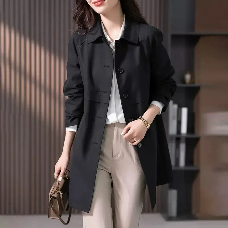 Elise Tailored Button-Front Trench Coat Artisio