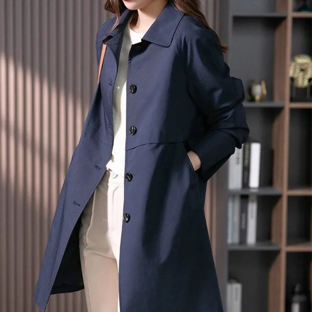 Elise Tailored Button-Front Trench Coat Artisio