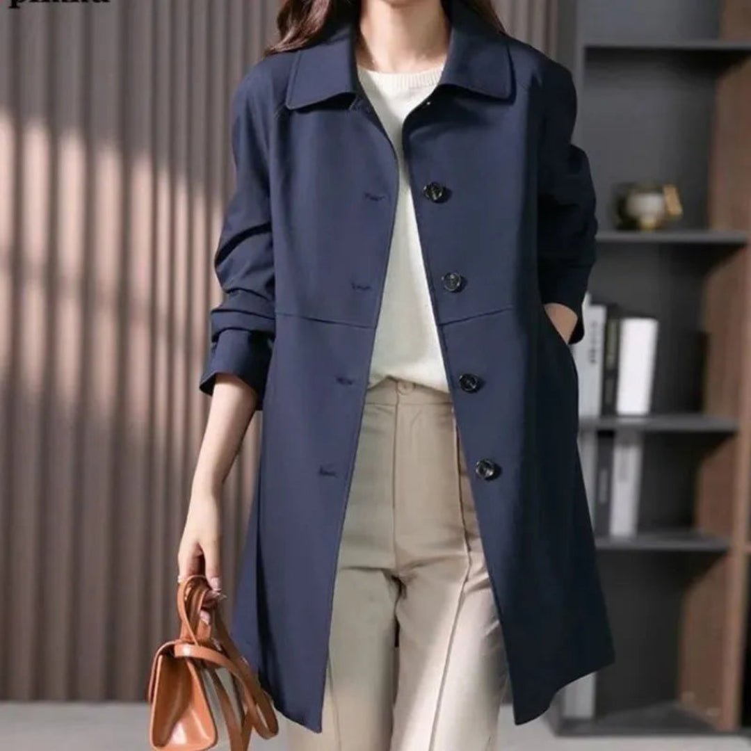 Elise Tailored Button-Front Trench Coat Artisio