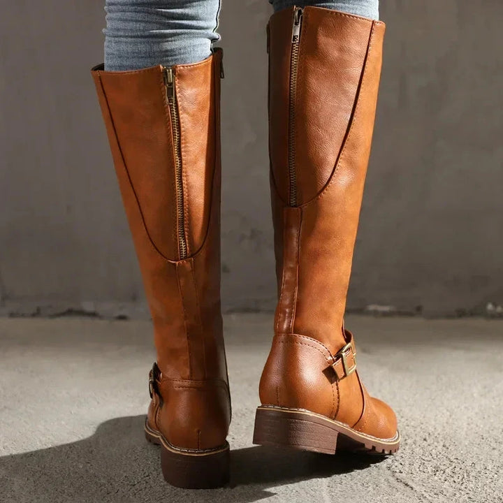 Ella Knee-High Buckle Boots Artisio
