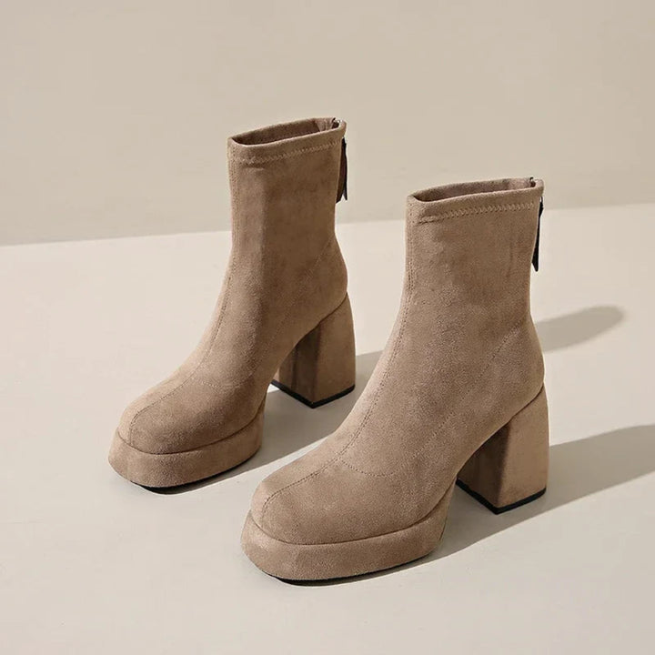 Variant image for Women's Black Suede Booties Size 8 Block Heel-12