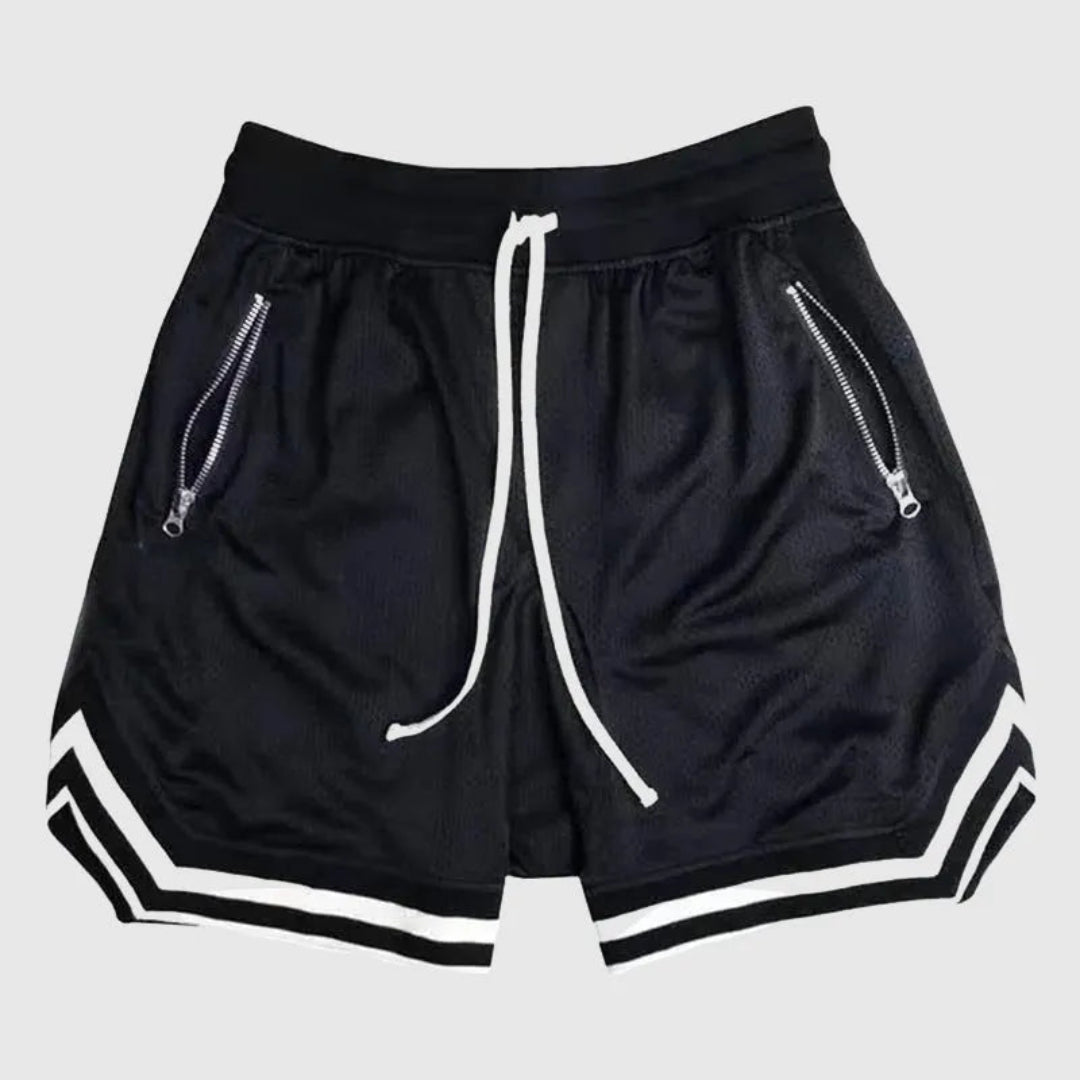 Eric Zipper Pocket Mesh Varsity Shorts