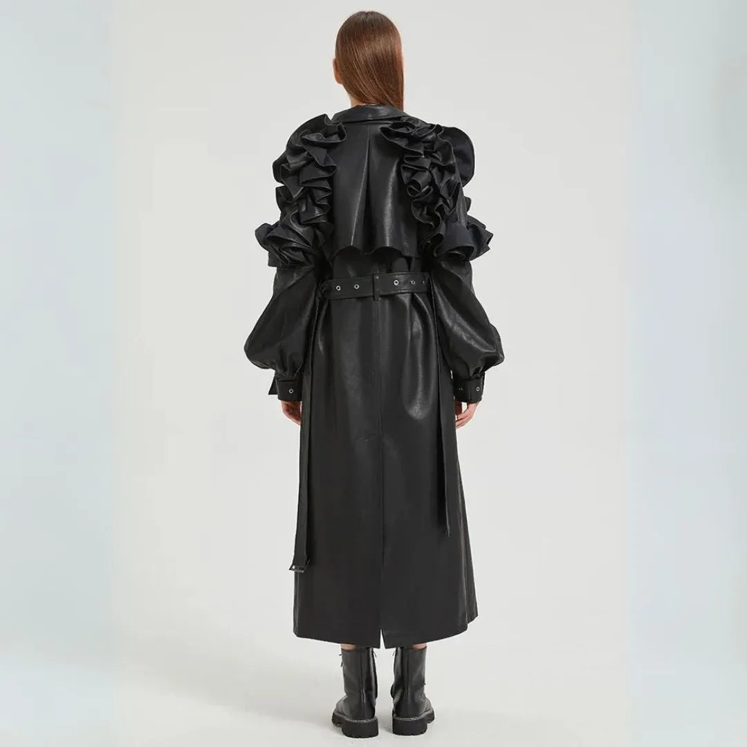 Faye Ruffled Statement Trench Coat Artisio