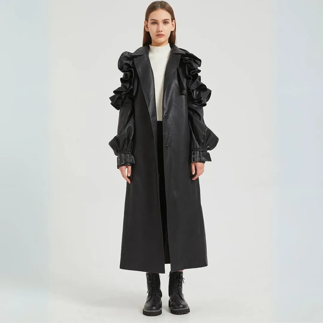 Faye Ruffled Statement Trench Coat Artisio