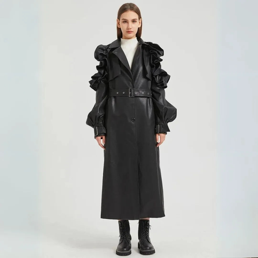 Faye Ruffled Statement Trench Coat Artisio